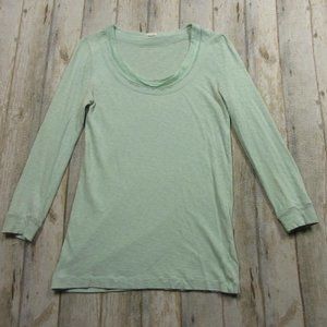 J Crew Shirt Medium Blue Long Sleeve Pullover Scoop Neck Womens